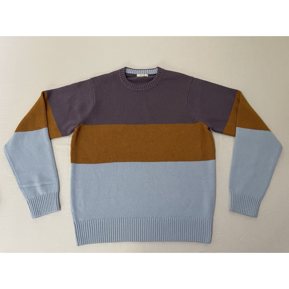AYR The Yachty Moma Colorblock Crewneck Merino Wool Sweater Size Large